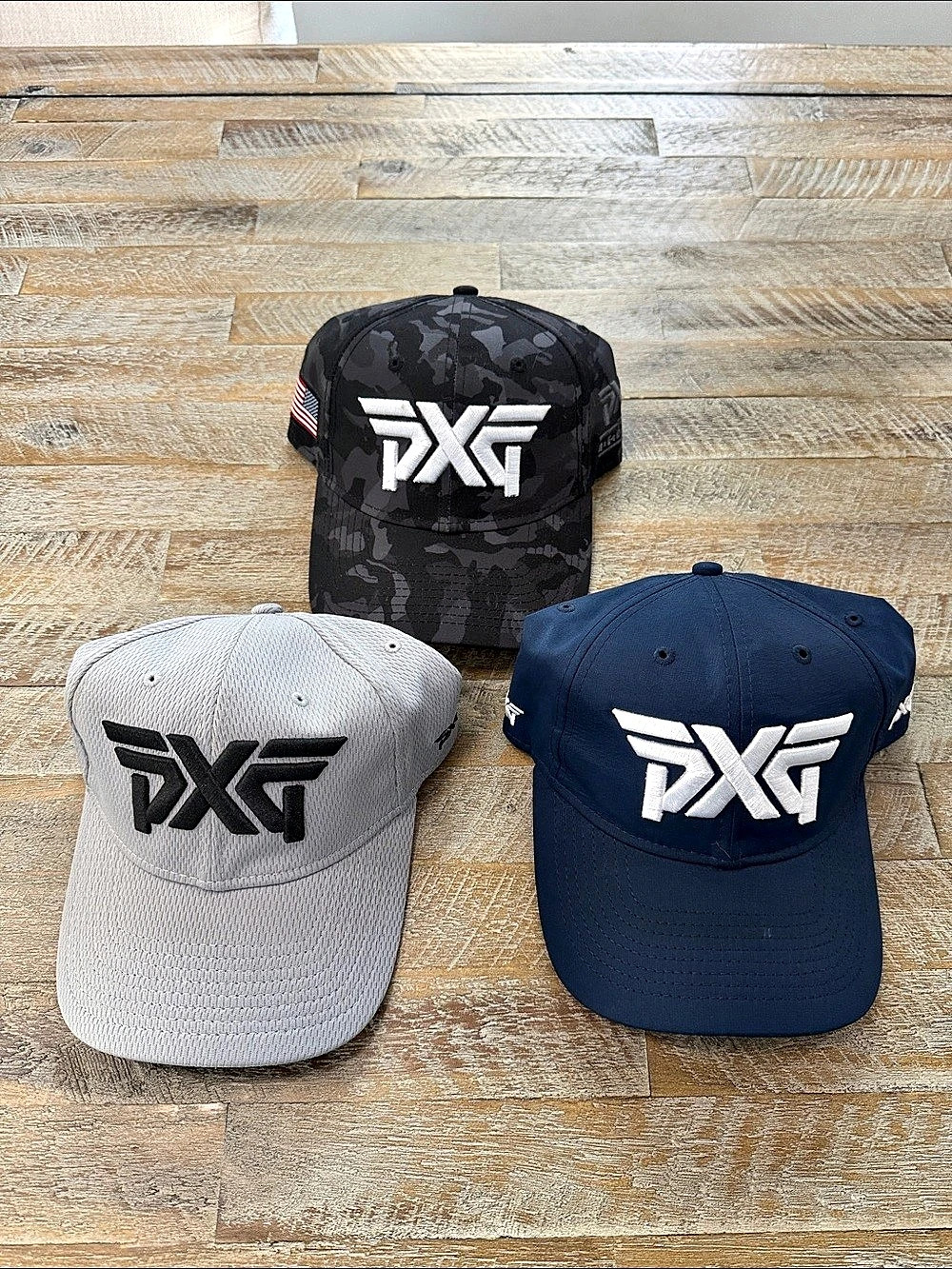 PXG New Era 9TWENTY Golf Hat Set Blue, Gray & Camo